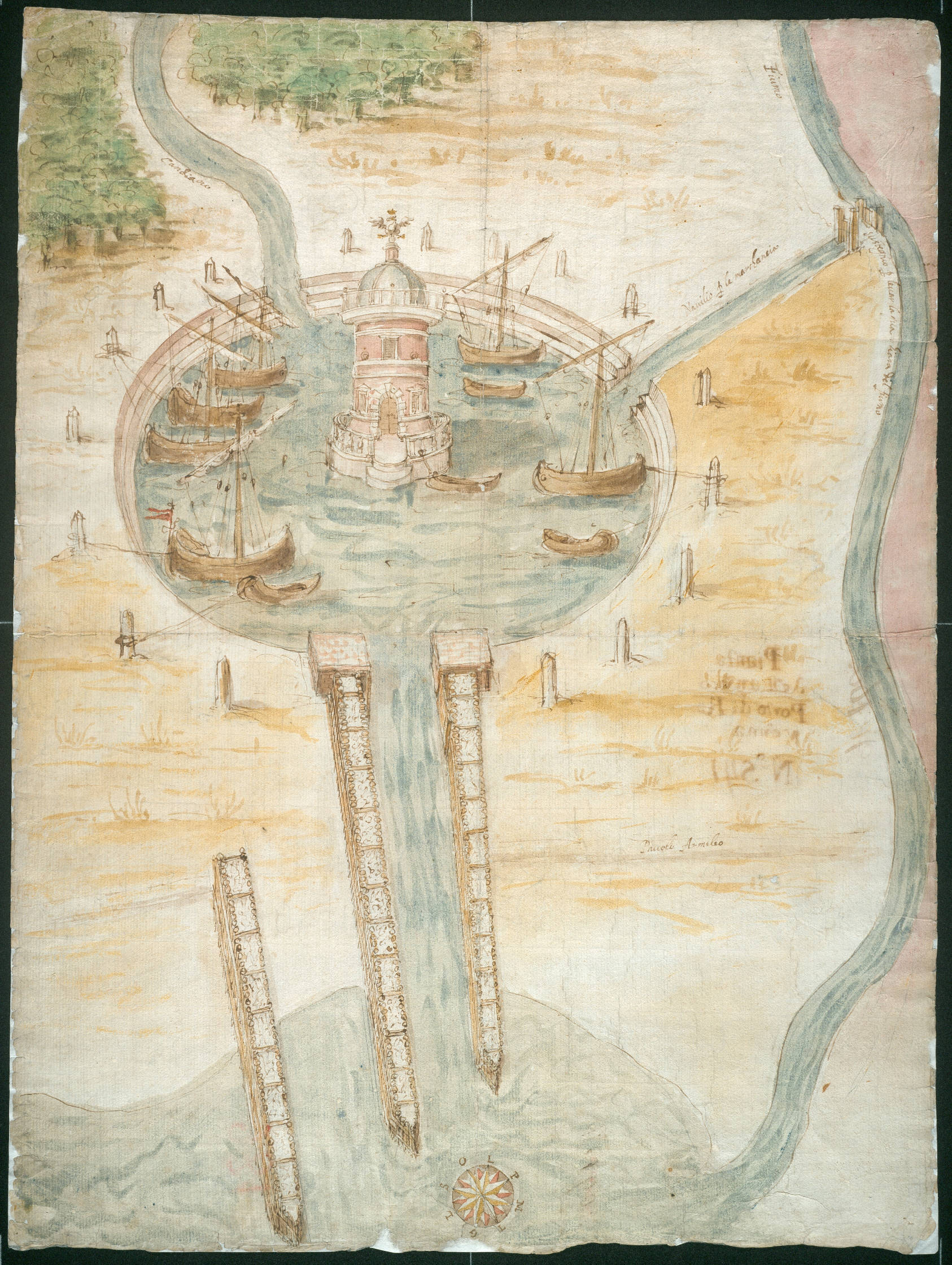 Ricostruzione congetturale dell'antico porto di Augusto
autore: ignoto
data: 1500ca