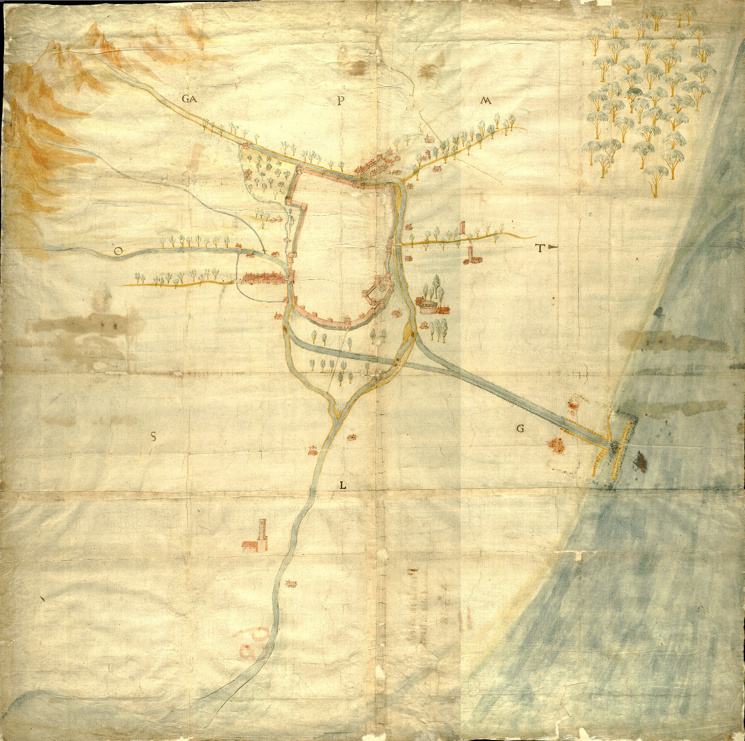 Pianta della città di Ravenna
autore. ignoto
data: secolo XVII, prima metà
dimensioni: cm 84,5x85

