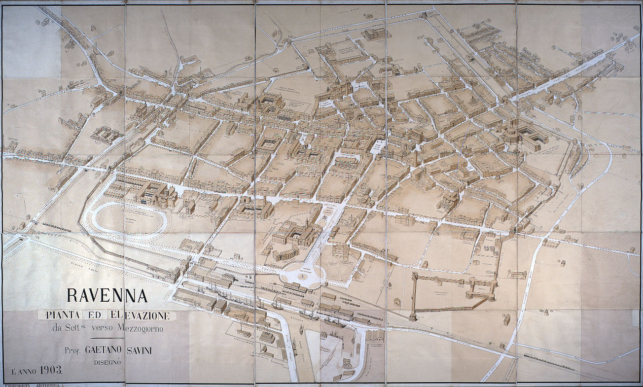 Pianta ed elevazione da settentrione verso mezzogiorno
autore: Gaetano Savini
data: 1903
contenuta in: G. Savini, Piante panoramiche