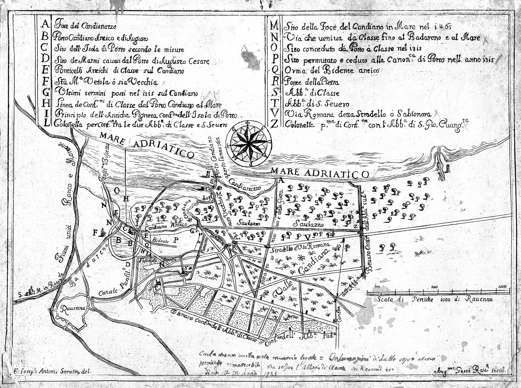 Carta dei beni del monastero di Classe
autore:F. Ioseph Antoni Soratini
data: 1725
