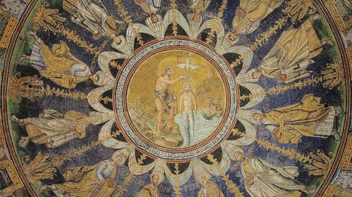 Il mosaico del Battesimo di Cristo nella cupola del Battistero Neoniano